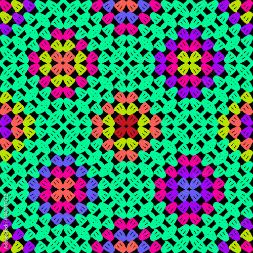 Seamless pattern with crochet granny square wallpaper handmade decorative art design print