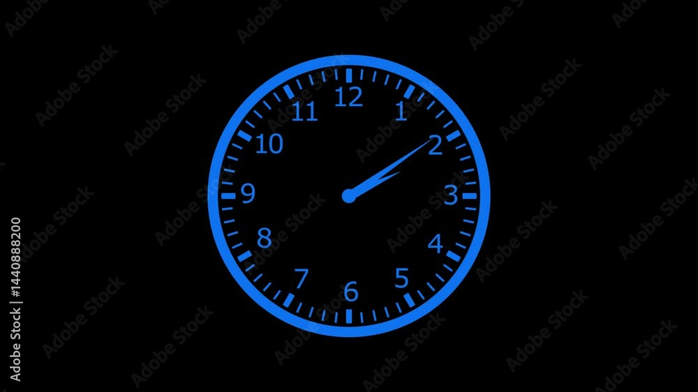 Modern Flat Style Clock Countdown Animation, Analog Clock Counting Down to Deadline, Minimalist Analog Clock Isolated Animation Modern Flat Style Clock Countdown Animation, Analog Clock Counting Down to Deadline, Minimalist Analog Clock Isolated Animation