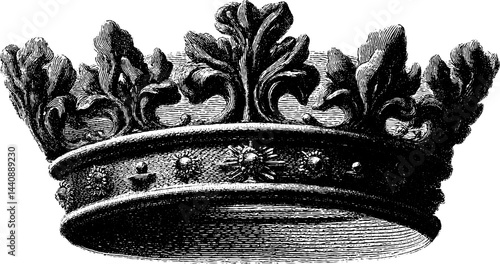 Ornate vintage heraldic crown with leafy details.