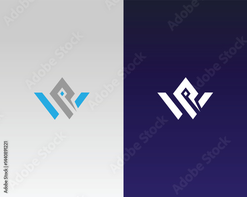 Letter WP or PW Abstract Logo Icon Design Concept Vector Template.