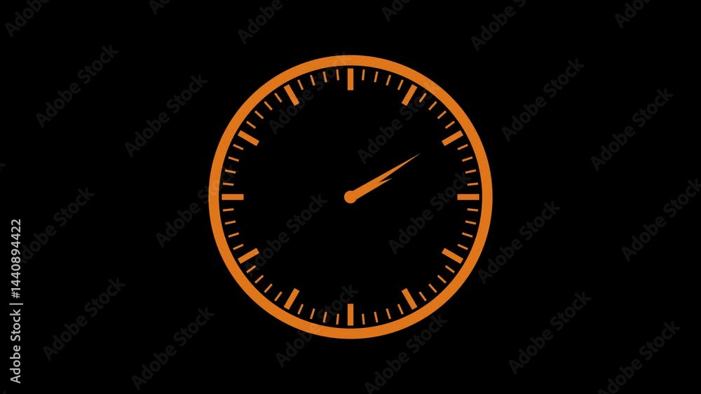 Analog Clock Counting Down to Deadline, Countdown Timer Concept with Analog Clock Analog Clock Counting Down to Deadline, Countdown Timer Concept with Analog Clock