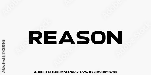 San Serif Bold Simple Font, Modern Technology Design, Uppercase and Number,Typeface Logo Font, design for Fashion,urban,sport,movie,brand. Vector Illustration