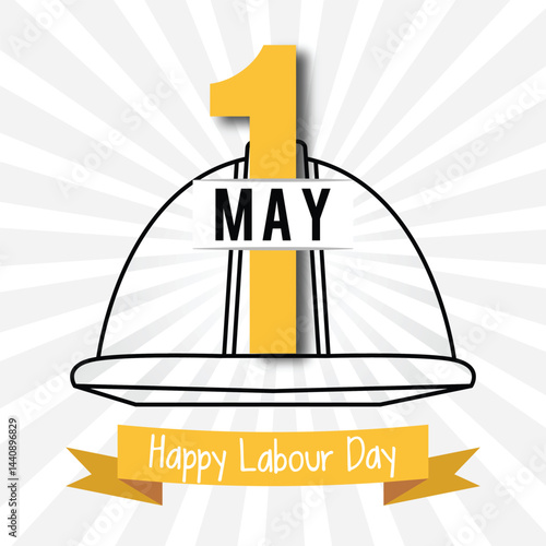 Flat Design Labour Day Poster for 1st May