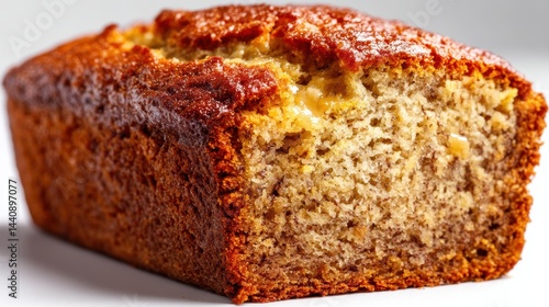 Wallpaper Mural a fresh, soft slice of homemade banana bread with a moist crumb on a white isolated background, sweet and comforting design Torontodigital.ca