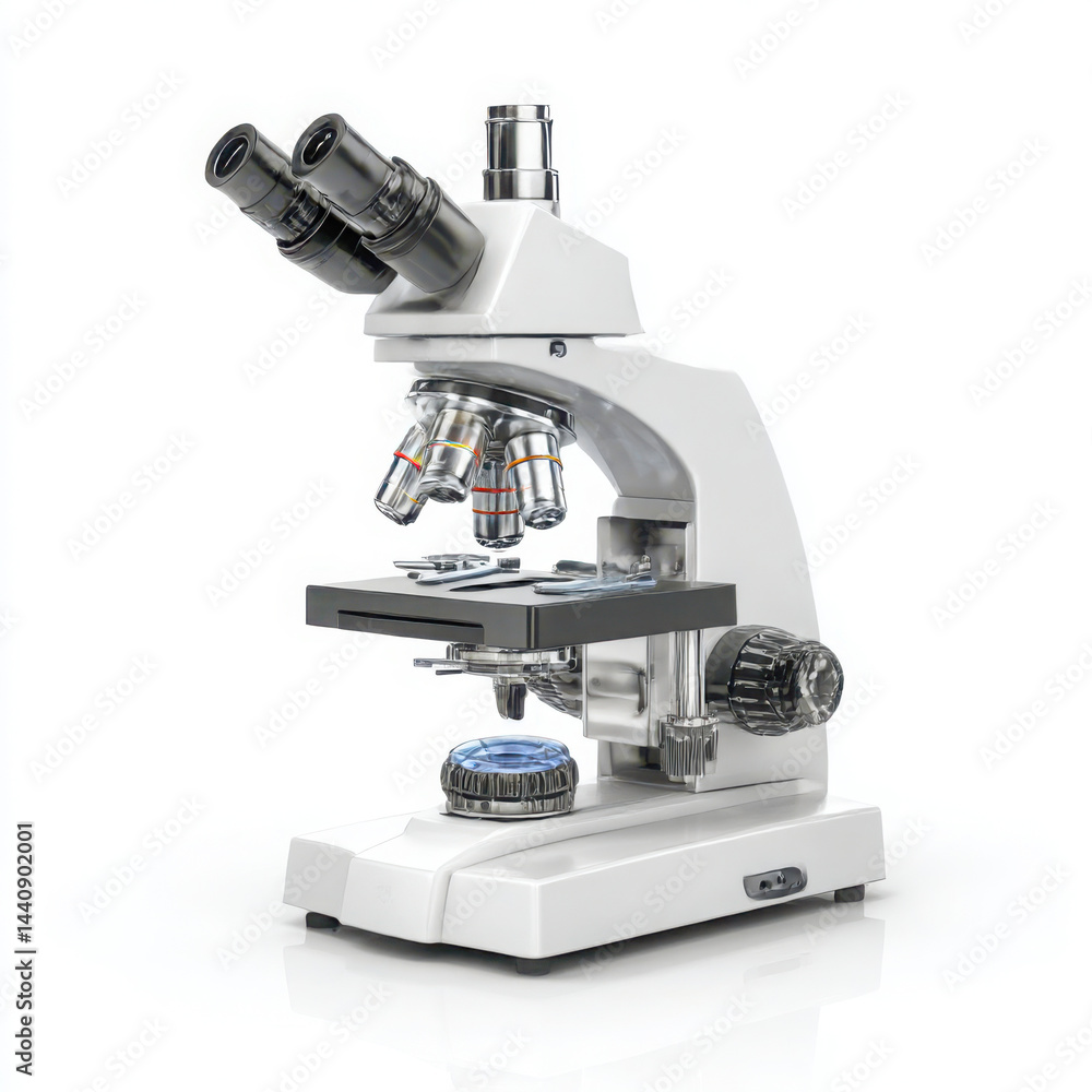 Microscope medical equipment isolated on white background Microscope medical equipment isolated on white background