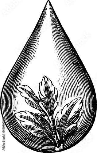 Botanical lung illustration: nature-inspired engraved design featuring branches and leaves
