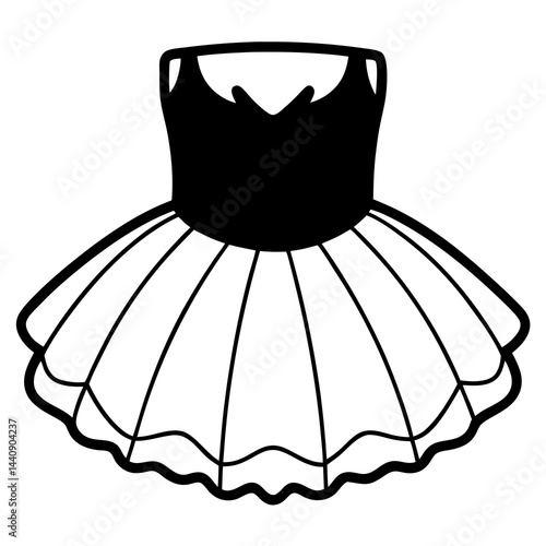 Simple Tutu Silhouette Vector on White