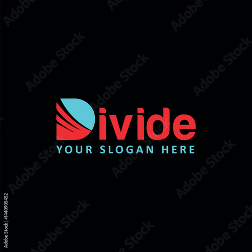 letter d divide logo design vector format
