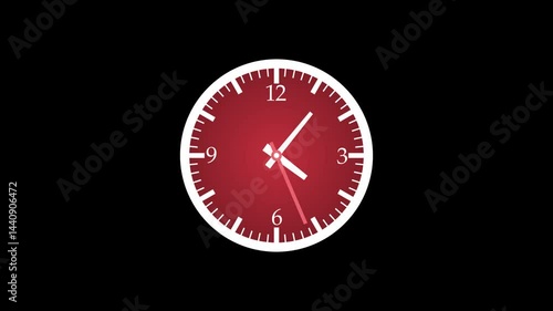 Wallpaper Mural Animated Clock Loop, Minimalist Flat Design Simple Clock Animation Torontodigital.ca