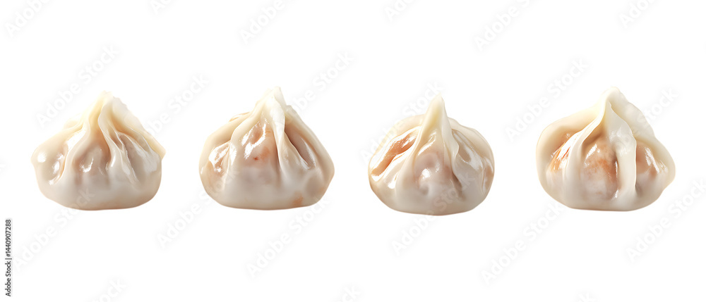 Fototapeta premium Pack of Dumplings Against Transparent Background for Food Branding, Asian Cuisine Promotion, or Restaurant Menu Design Projects