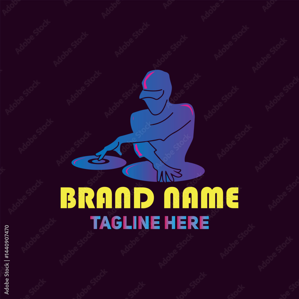 Fototapeta premium dj music logo design vector