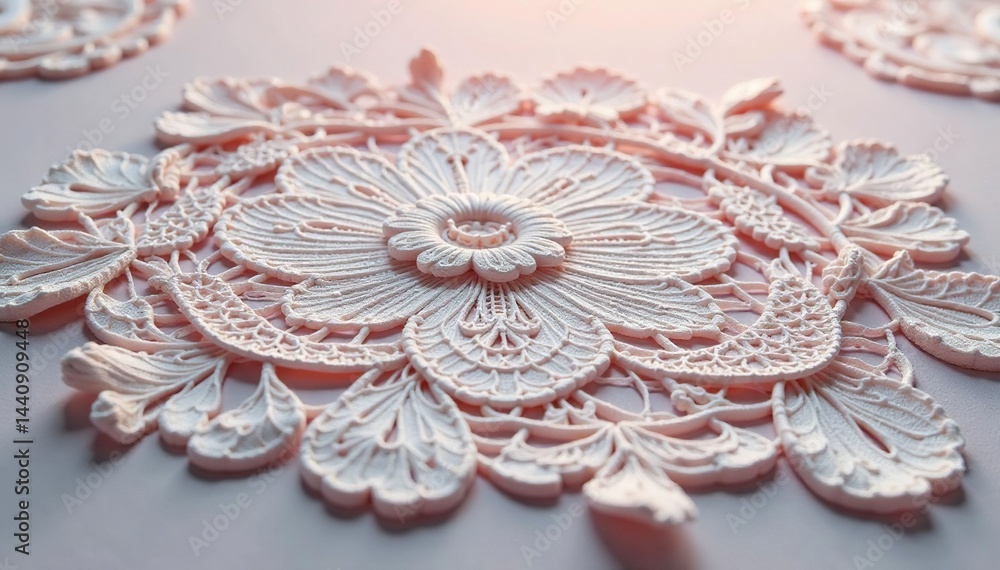 Obraz premium Intricate floral lace doily, delicate texture , wedding, handmade