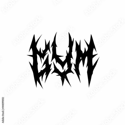 Gym, vector typography with spiked brutal style, ideal for hardcore fitness brands, streetwear, tattoos, and heavy visual designs