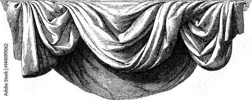 Elegant vintage curtain design for classic interior decoration and art projects