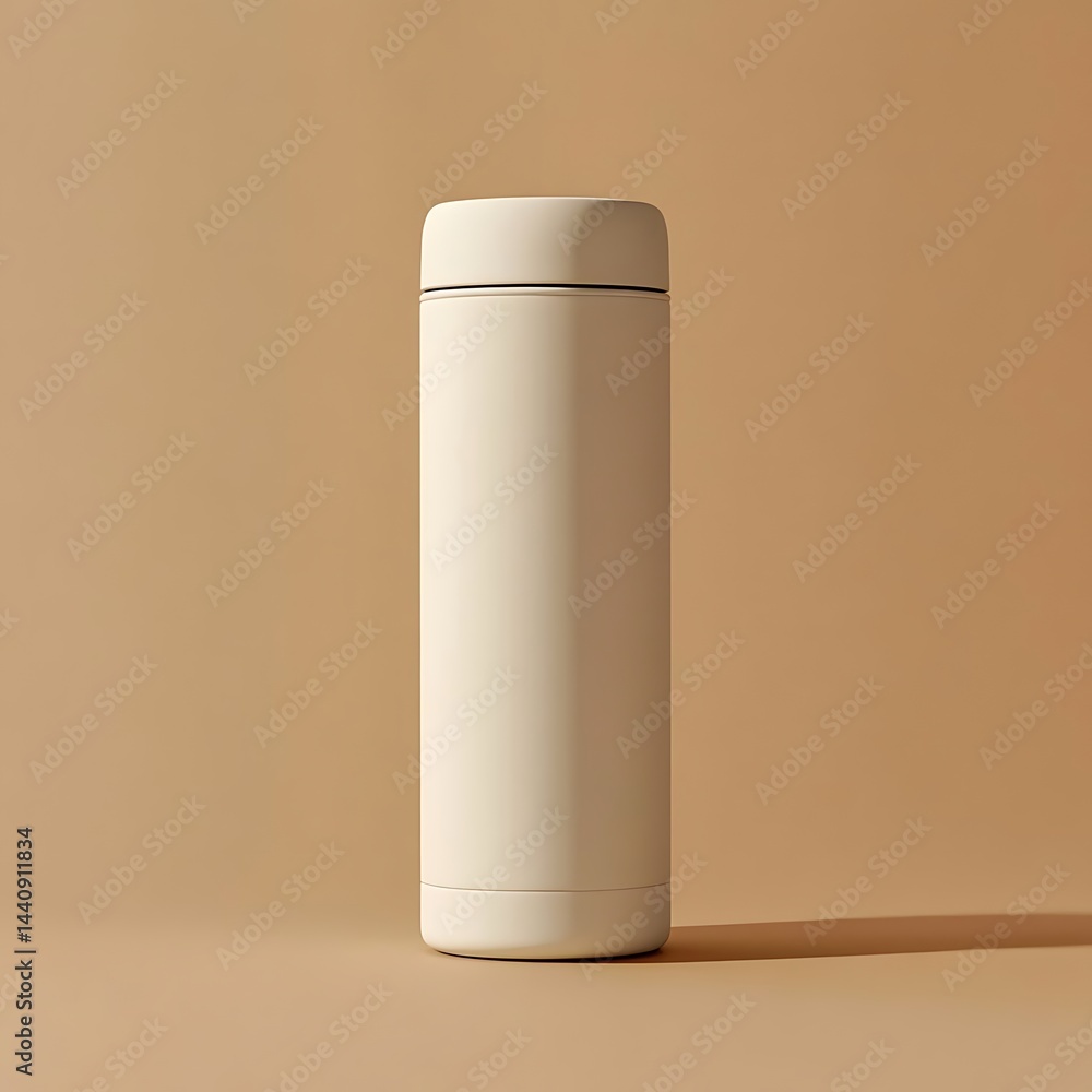White thermos with beige background. (1) White thermos with beige background. (1)