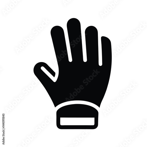 Goalkeeper Glove Icon Black Silhouette