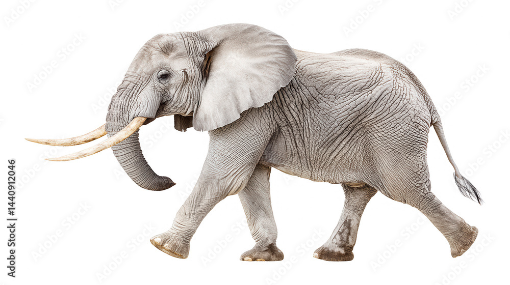 Obraz premium Isolated elephant walking representing editable graphics in rebg 20.