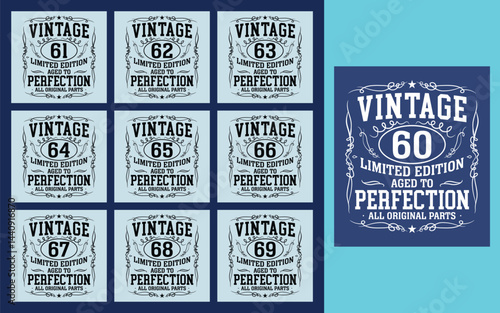 Vintage 60 limited edition t shirt design