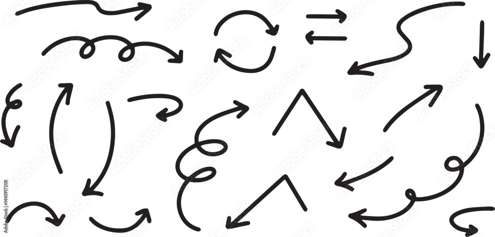 ベクターのペンの手書きの矢印セット 黒 矢印ハート装飾要素線画手描きスケッチ ベクターのペンの手書きの矢印セット 黒 矢印ハート装飾要素線画手描きスケッチ