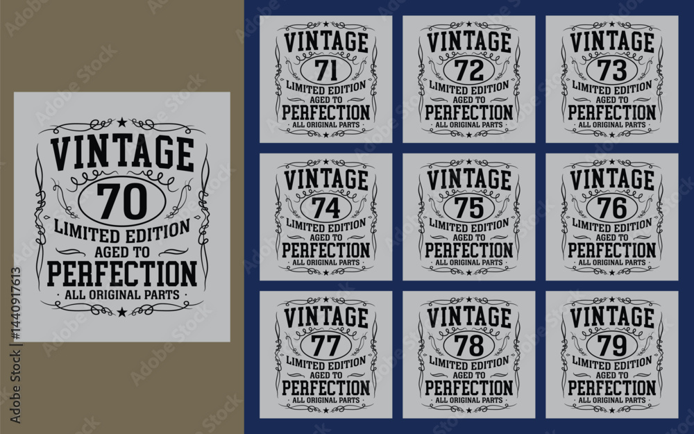Naklejka premium Vintage 70 limited edition t shirt design