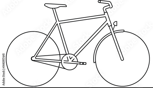 Minimalist Black and White Bicycle Vector
