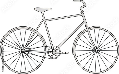 Minimalist Black and White Bicycle Vector
