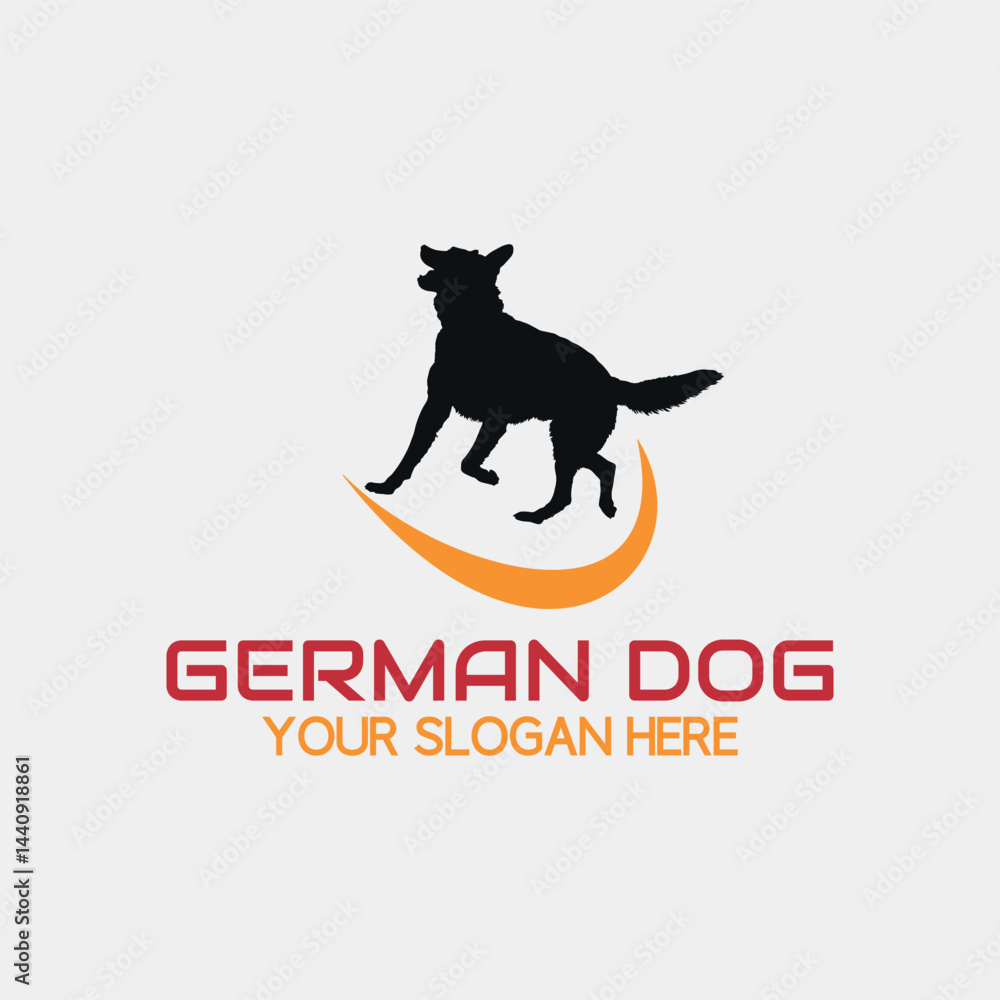 Naklejka premium german dog breeding logo design vector