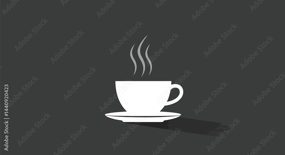 Obraz premium Minimalist Coffee Cup Vector Art