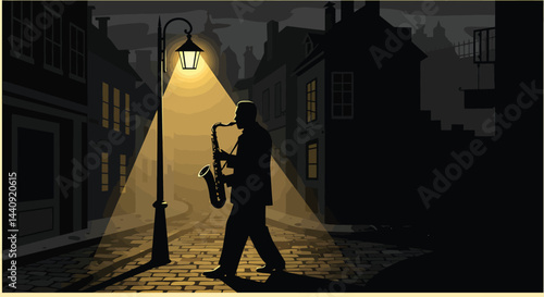 Jazz Musician Silhouette Vector Art