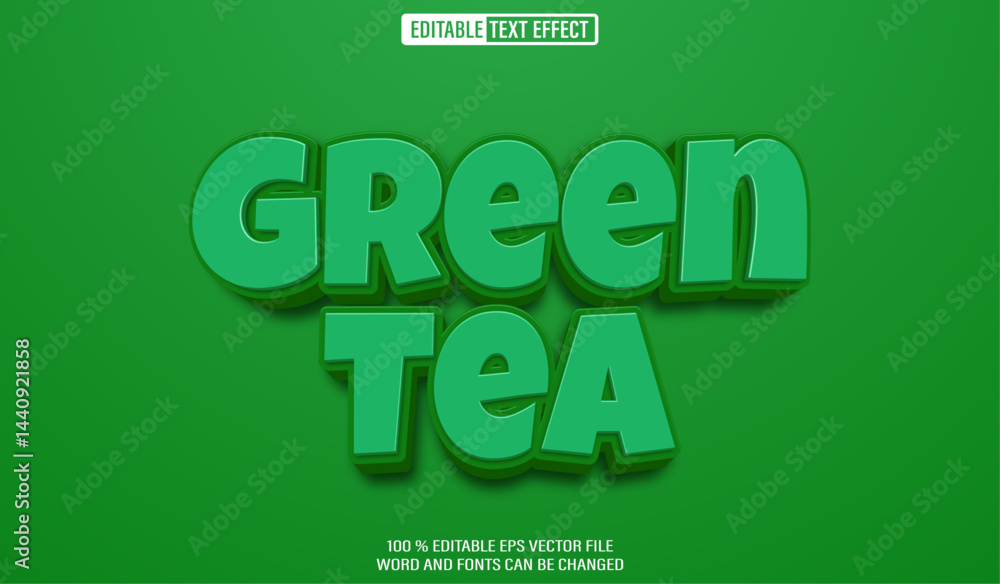 Editable 3d text style effect - Green Tea text effect Template Editable 3d text style effect - Green Tea text effect Template