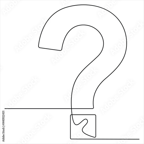 Question mark continuous one line drawing vector illustration
