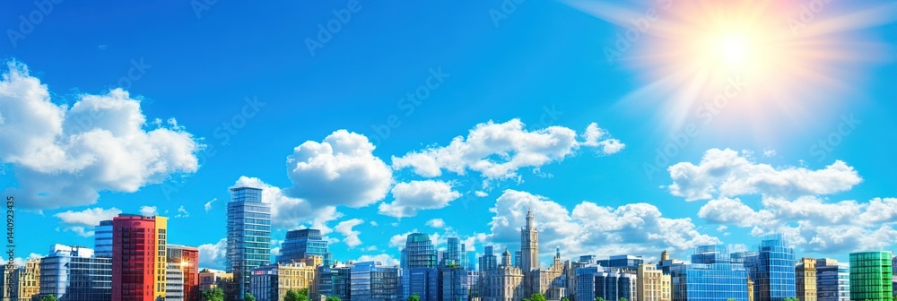 Fototapeta premium 2d animation dublin downtown skyline