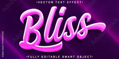 Purple Bliss Happiness Vector Fully Editable Smart Object Text Effect