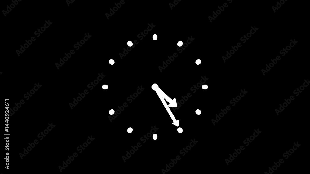 Business Time Concept Clock Animation, Minimalist Fast Forward Time Clock Animation, Countdown Clock Animation Business Time Concept Clock Animation, Minimalist Fast Forward Time Clock Animation, Countdown Clock Animation