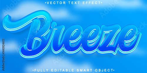 Cartoon Breeze Vector Fully Editable Smart Object Text Effect