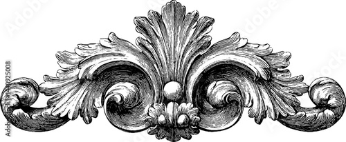 Elegant baroque decorative medallion for classic design and ornamentation