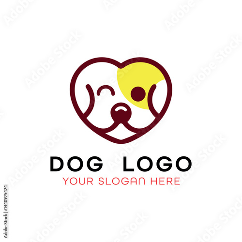 dog training grooming paw logo design vector