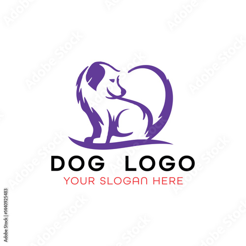 dog training grooming paw logo design vector