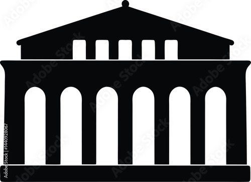 black and white building