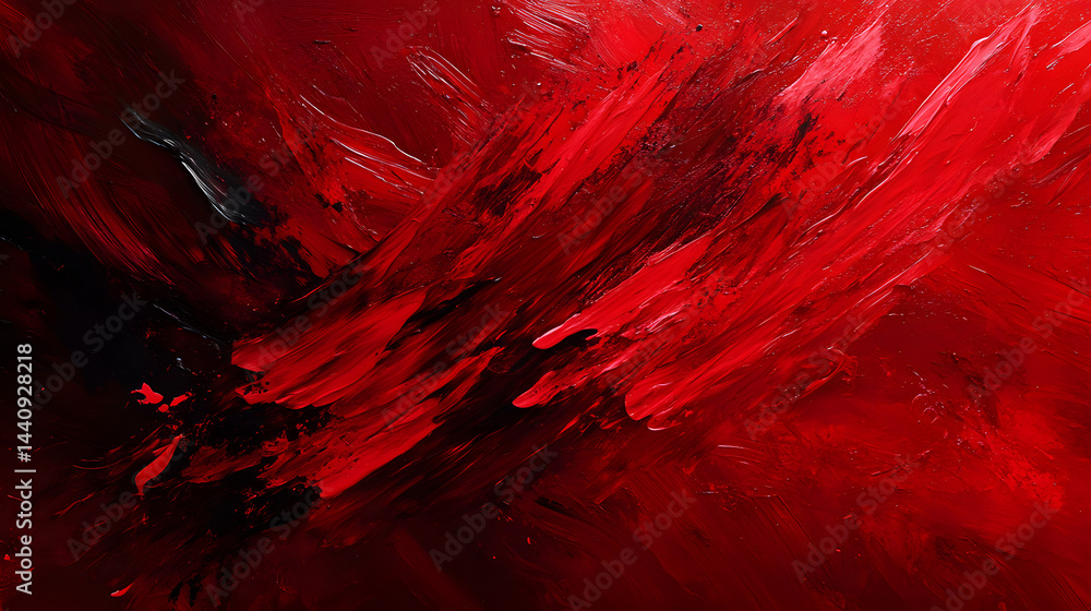 A high-contrast red and black abstract piece designed to evoke a sense of chaos, aggression, and emotional unrest. A high-contrast red and black abstract piece designed to evoke a sense of chaos, aggression, and emotional unrest.