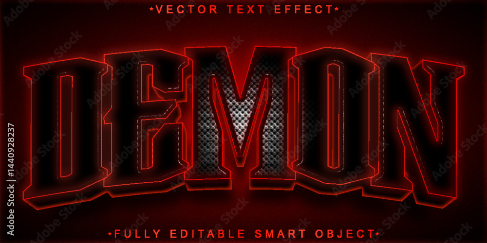 Dark Red Demon Horror Vector Fully Editable Smart Object Text Effect Dark Red Demon Horror Vector Fully Editable Smart Object Text Effect