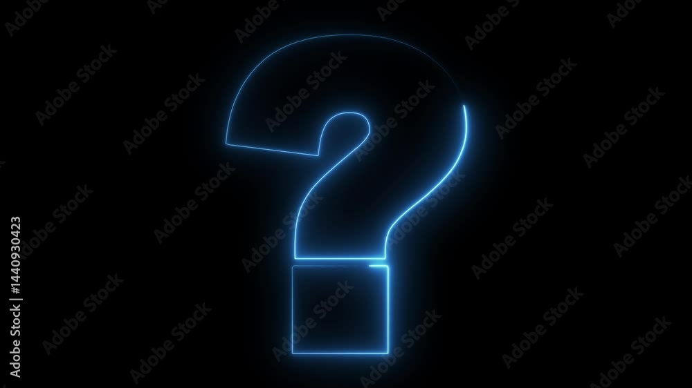 Question Mark Shape neon glowing animation. FAQ sign. Question mark seamless minimal pattern 4k. Question Mark Shape neon glowing animation. FAQ sign. Question mark seamless minimal pattern 4k.
