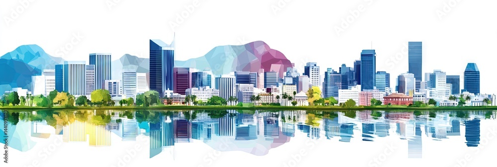 Obraz premium 3d vector cape town south africa downtown skyline