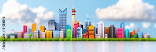 3d vector cape town south africa downtown skyline