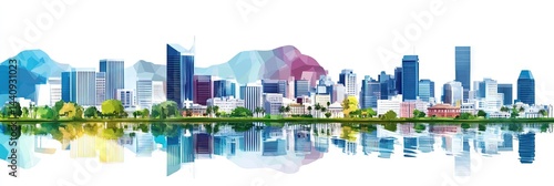 3d vector cape town south africa downtown skyline