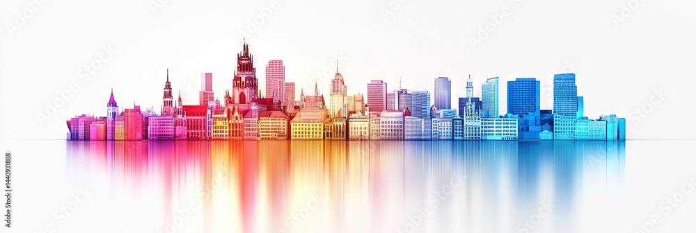 Obraz premium 3d vector munich germany downtown skyline 