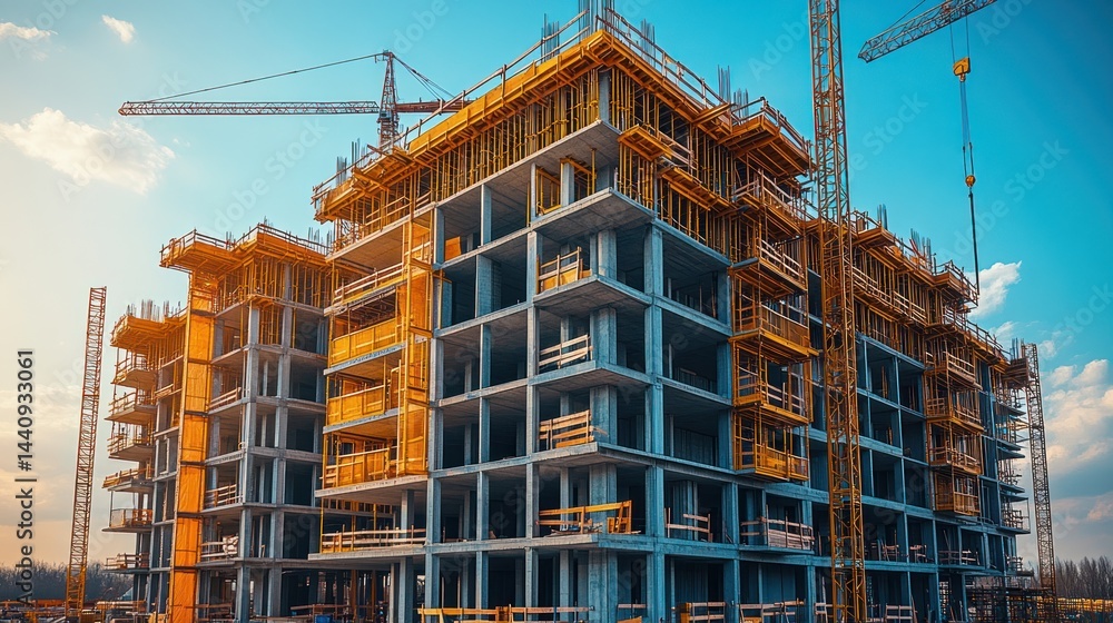 Modern Construction Site: Urban Development in Progress Modern Construction Site: Urban Development in Progress