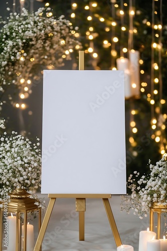 Blank Sign Festive Wedding Decor.