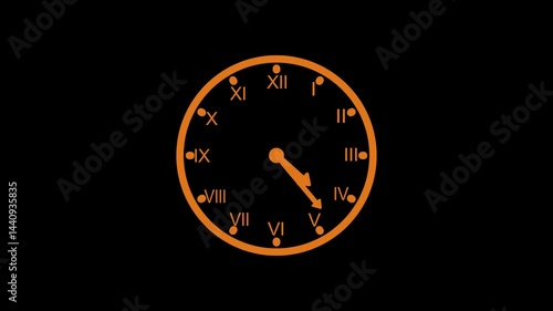 Wallpaper Mural Minimalist Roman Numeral Clock Face Animation, Animated Countdown on Analog Clock Face, Analog Clock Timer Countdown Animation Torontodigital.ca