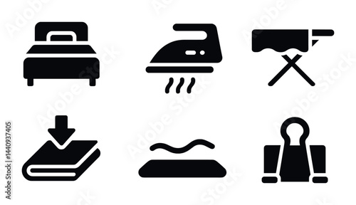 Home and office essentials icons for organization and comfort design